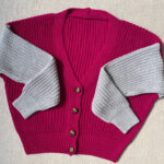 sweter Jackie raspberry/light grey z 100% bawełny