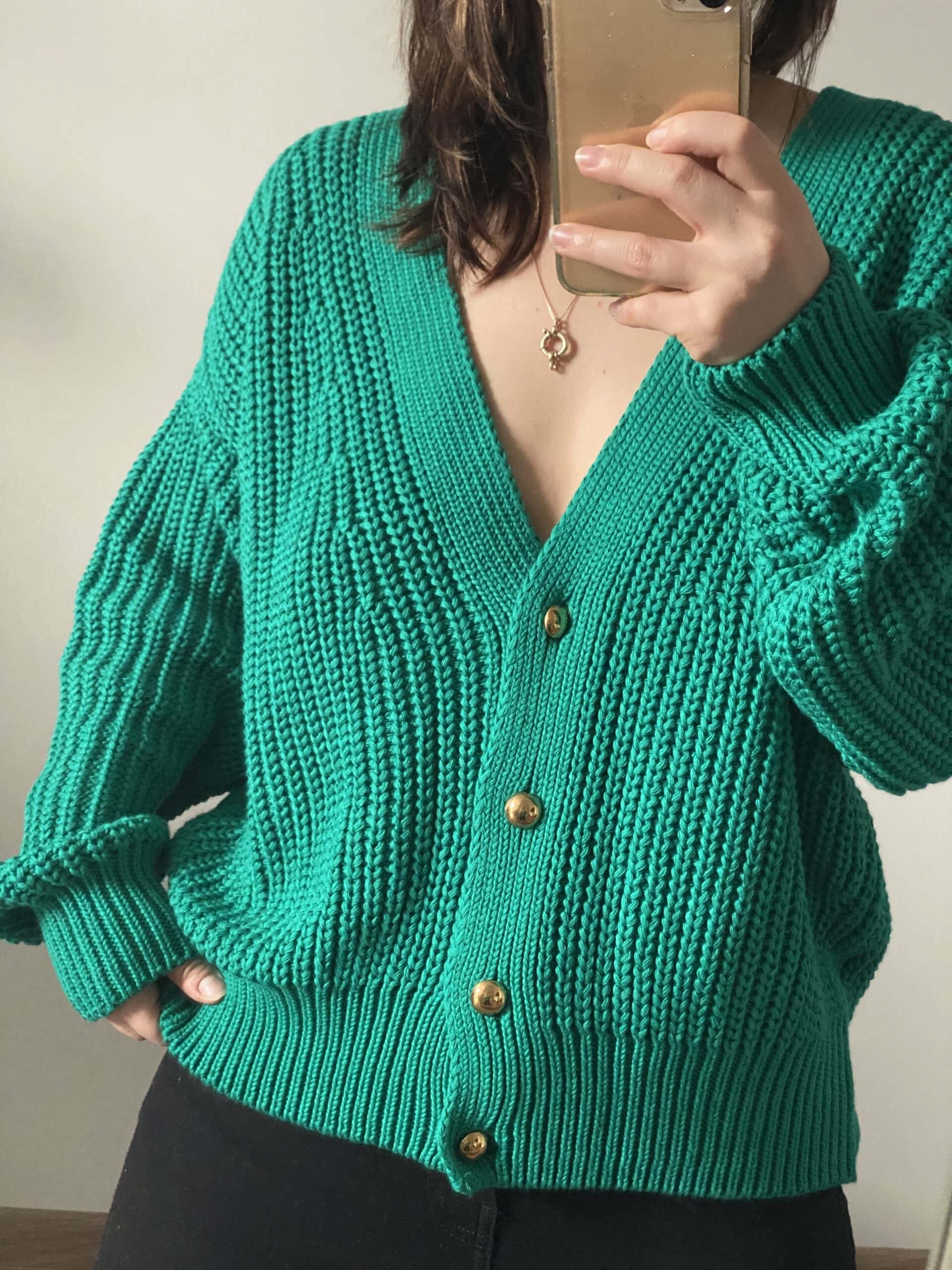 Sweter Jackie emerald green z 100% bawełny
